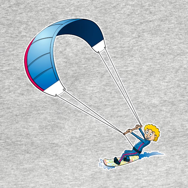 The happy kitesurfing boy illustration by Stefs-Red-Shop